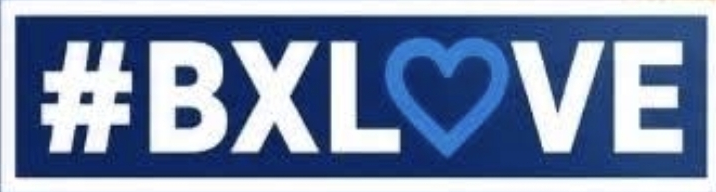 Logo BXLOVE — #BXLOVE avec un cœur à la place du O